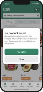 Shows the error message and Retry button.