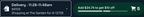 Shows a delivery status bar indicating a scheduled delivery between 8:59 and 9:09 am to the 94105 zip code. A green cart icon with the number 6 indicates six items in the cart.