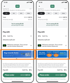 Shows a secondary banner carousel on a mobile app checkout screen.