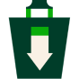 Shows a bag of groceries with a download icon