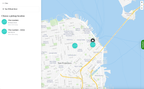 Shows a list of nearby pickup locations with a map view of the locations.