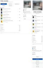 Shows an example of a delivery order in the Order complete status on desktop and mobile browsers.