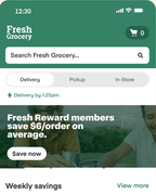 Shows a loyalty banner at the top of the homepage.