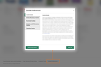 Shows a link name 'Cookie preferences' and the Cookie Preferences dialog that's opened when the link is clicked.