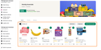Shows an order guide detail page with six selected items, each with plus and minus buttons to set the quantity, plus Select all, Edit items, Duplicate, and Add to cart controls.