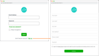 Shows a log-in form and a sign-up form. The sign-up form has fields for the customer's name, postal code, email address, phone number, and password. For this retailer, all fields are required fields. 