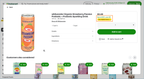 Shows a product page for wildwonder Organic Strawberry Passion Drink. The "Spend $25, save $5" promotion and "See eligible items" button are highlighted with an orange rectangle.