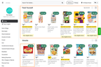 Shows a sponsored products carousel with the title Treat yourself. After the carousel, the Snacks collection includes a sponsored product in the first item tile.