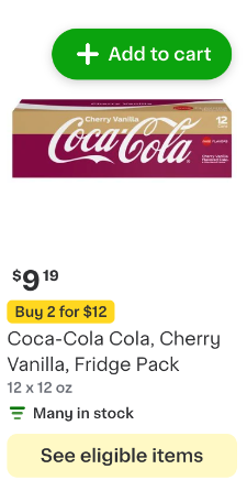 Shows an item tile with a coupon that advertises &quot;Buy 2 for $12&quot;.