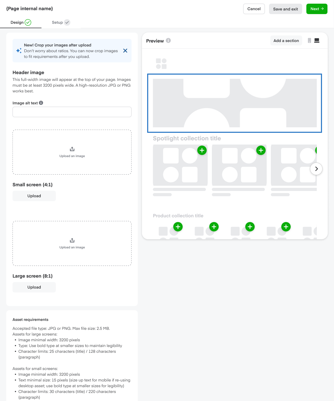 Shows a brand story template