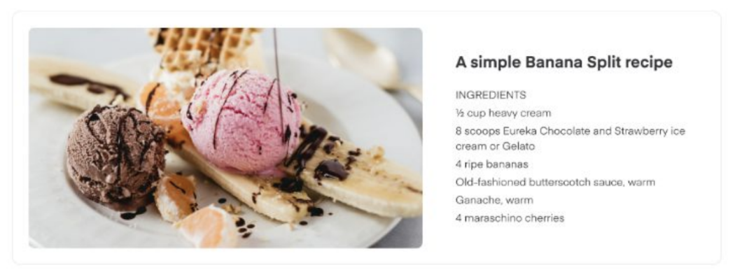 Shows an image with text