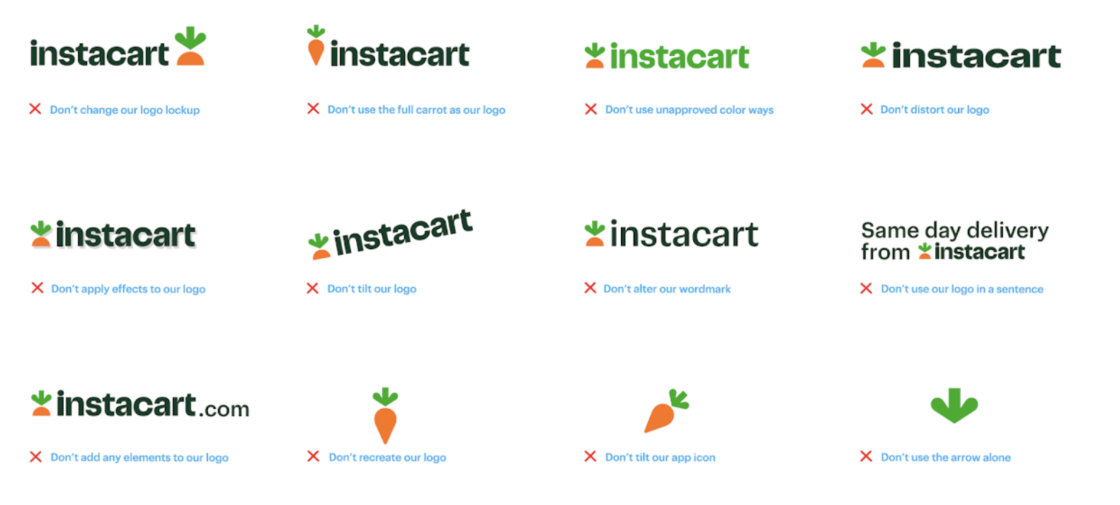 Incorrect usage examples