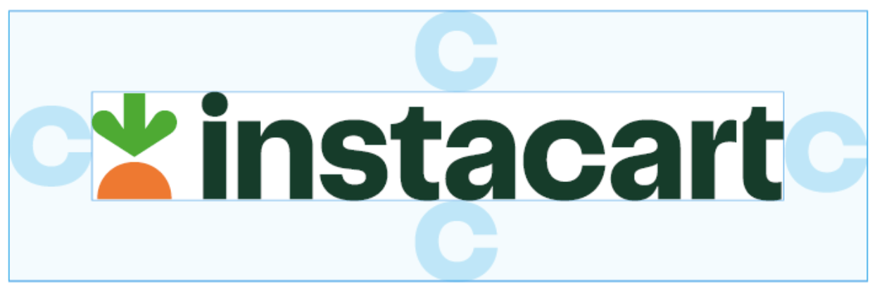 Shows how to create margins around the Instacart logo
