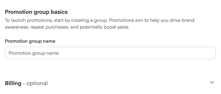 Shows promotion group billing