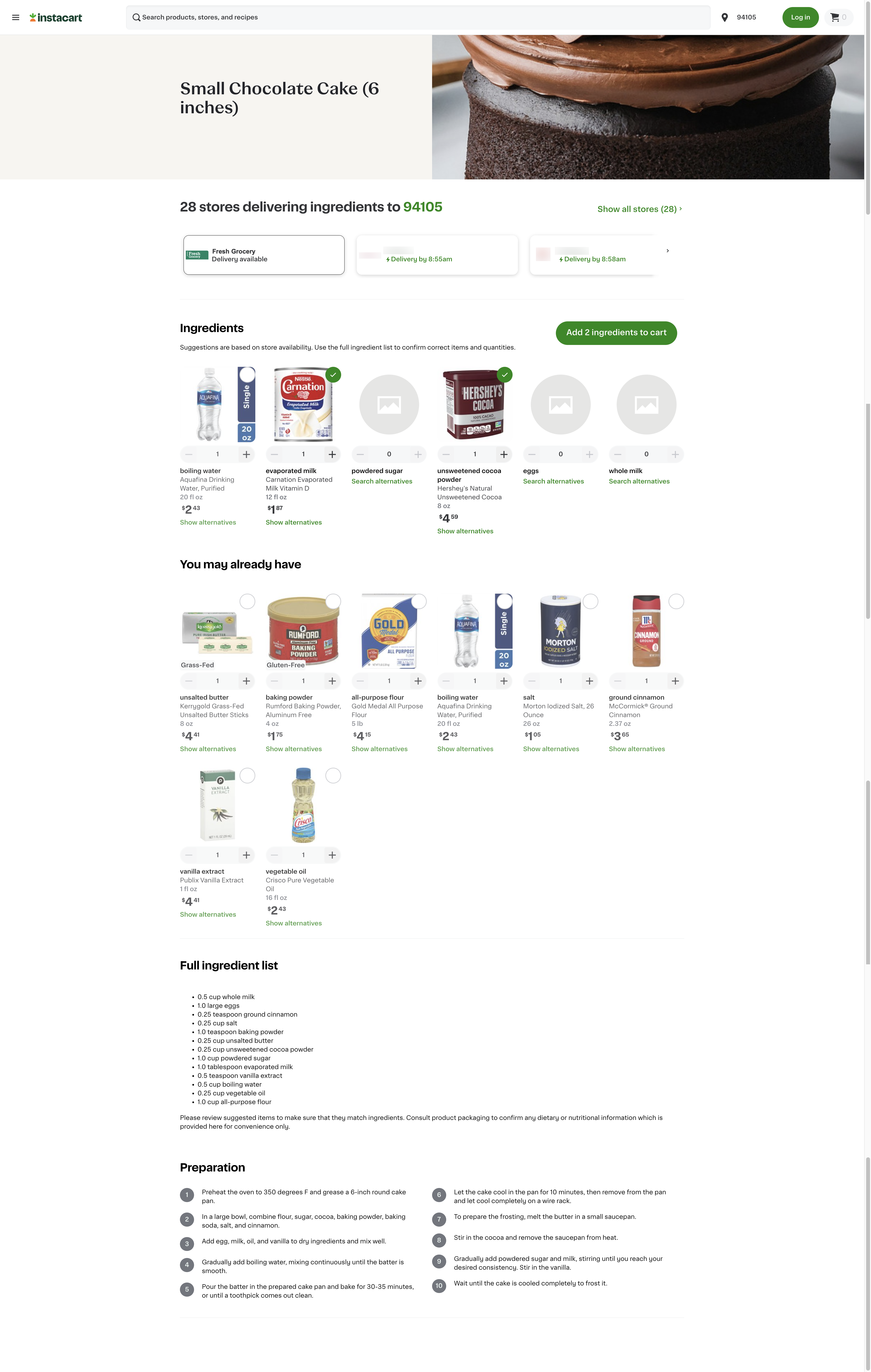 An image of a recipe page with specified brands