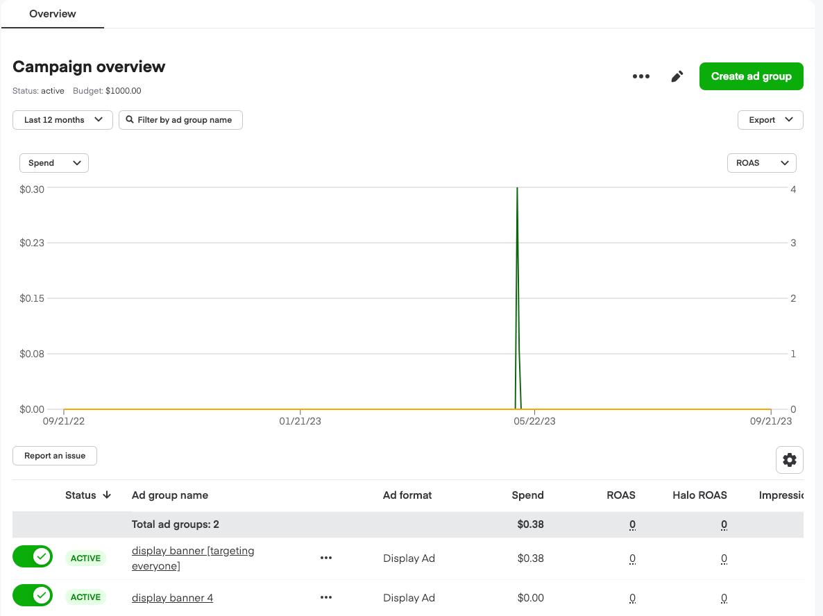 Shows how to view ad metrics